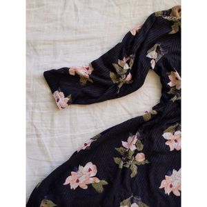 Modern Stretchy Floral Print Dress